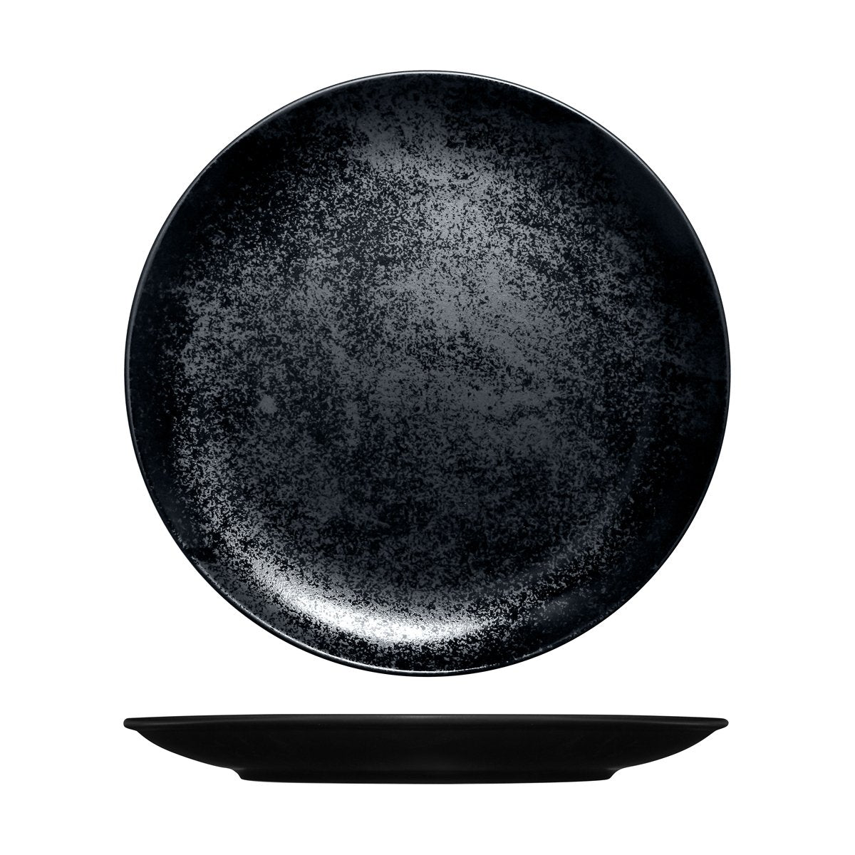 RK3290-BK RAK Porcelain Karbon Black Round Coupe Plate 290mm Leisure Coast Hospitality & Packaging