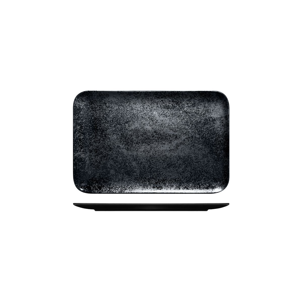 RK8330-BK RAK Porcelain Karbon Black Rectangular Coupe Plate 330x220mm Leisure Coast Hospitality & Packaging