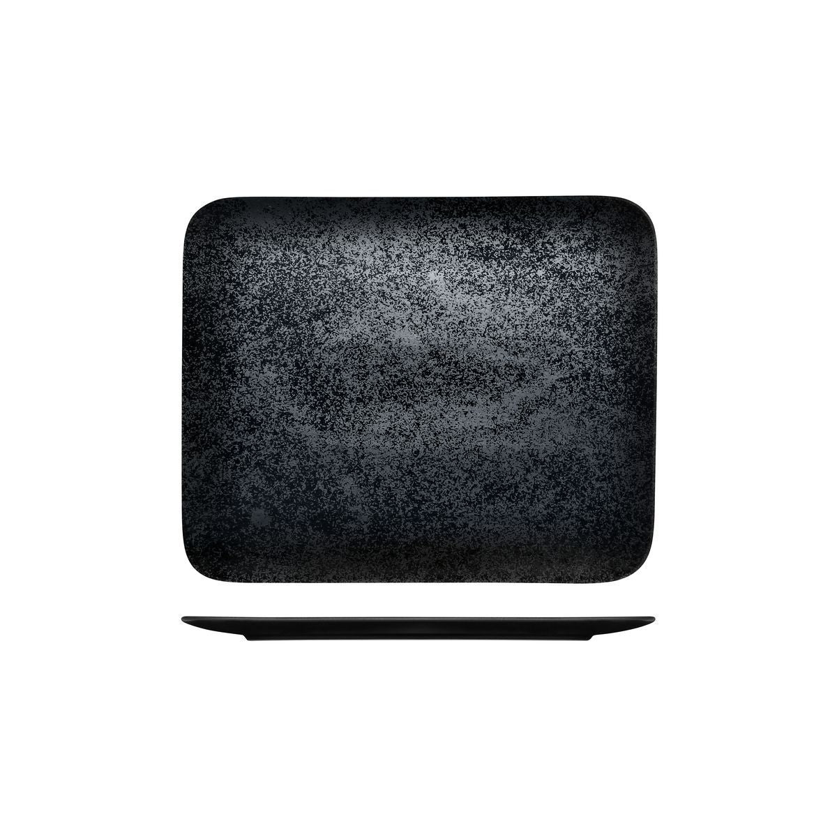 RK8333-BK RAK Porcelain Karbon Black Rectangular Coupe Plate 330x270mm Leisure Coast Hospitality & Packaging