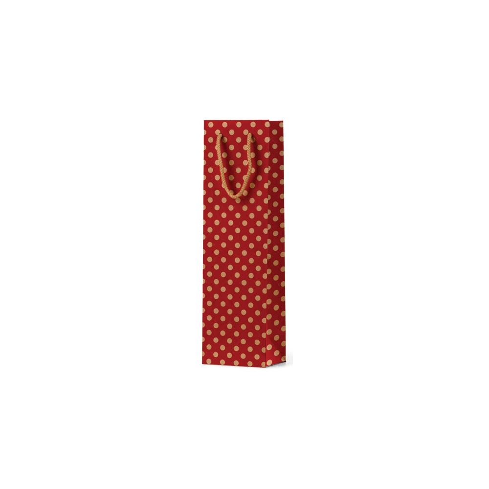 SPSWB1 RED Paper Wine Bag Spots Single Bottle Kraft on Red Leisure Coast Hospitality & Packaging Supplies