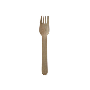 WF160E Economy Wooden Fork 160mm Leisure Coast Hospitality Environmentally Friendly Disposable Takeaway Food Packaging