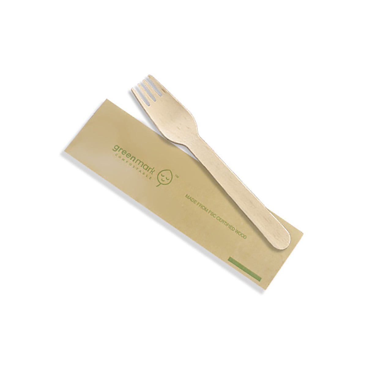 WF160IW Wooden Fork Individually Wrapped Leisure Coast Hospitality Environmentally Friendly Disposable Takeaway Food Packaging