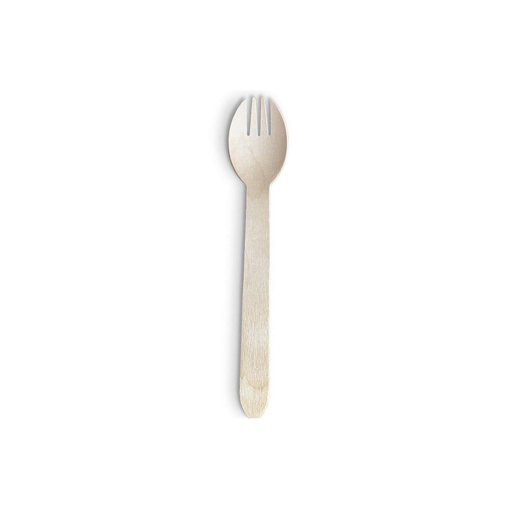 WSK157 Wooden Spork Wooden Cutlery Spork 165mm Leisure Coast Hospitality Environmentally Friendly Disposable Takeaway Food Packaging