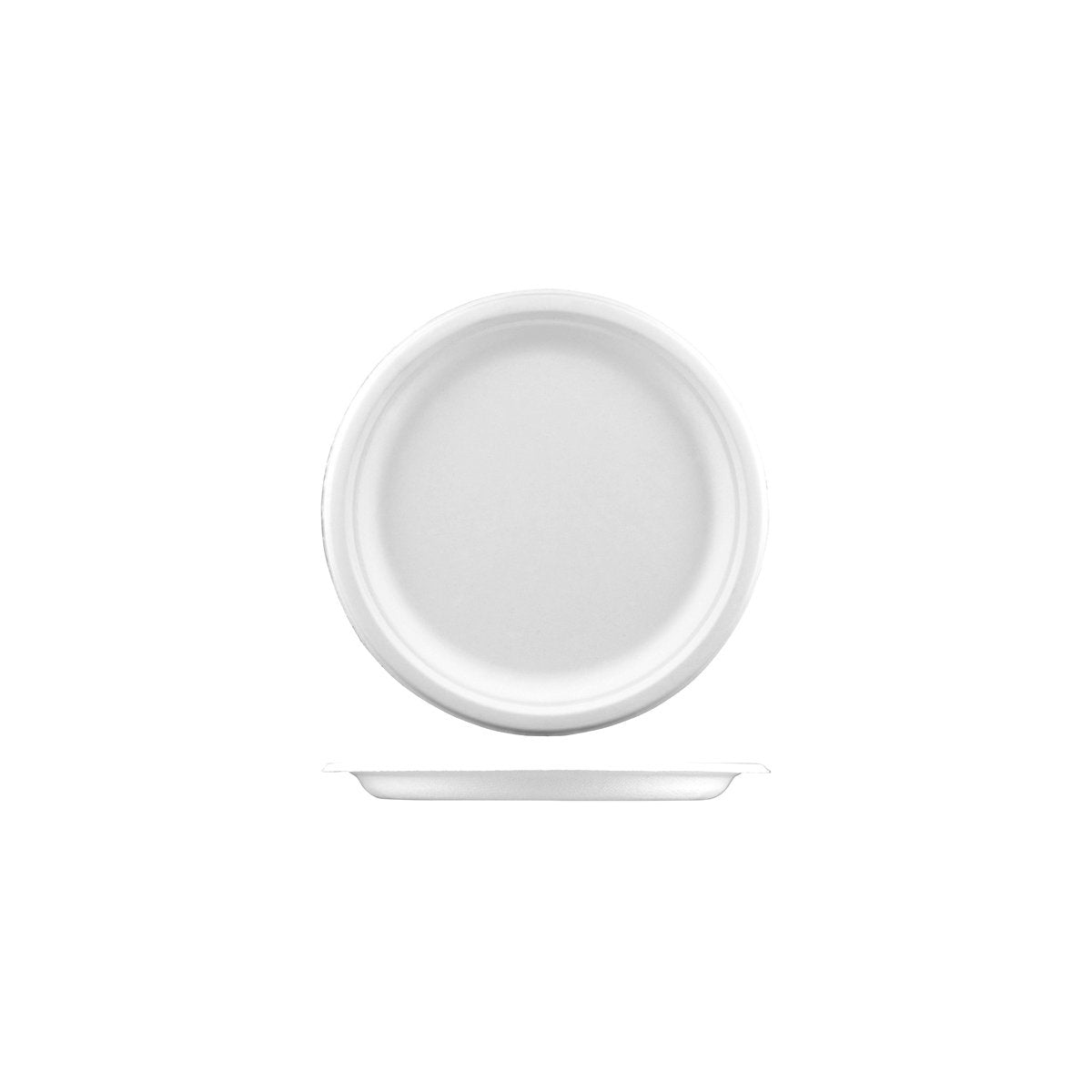 YP06 PacTrading Sugarcane Round Plate 155mm / 6" Leisure Coast Hospitality Environmentally Friendly Disposable Takeaway Food Packaging