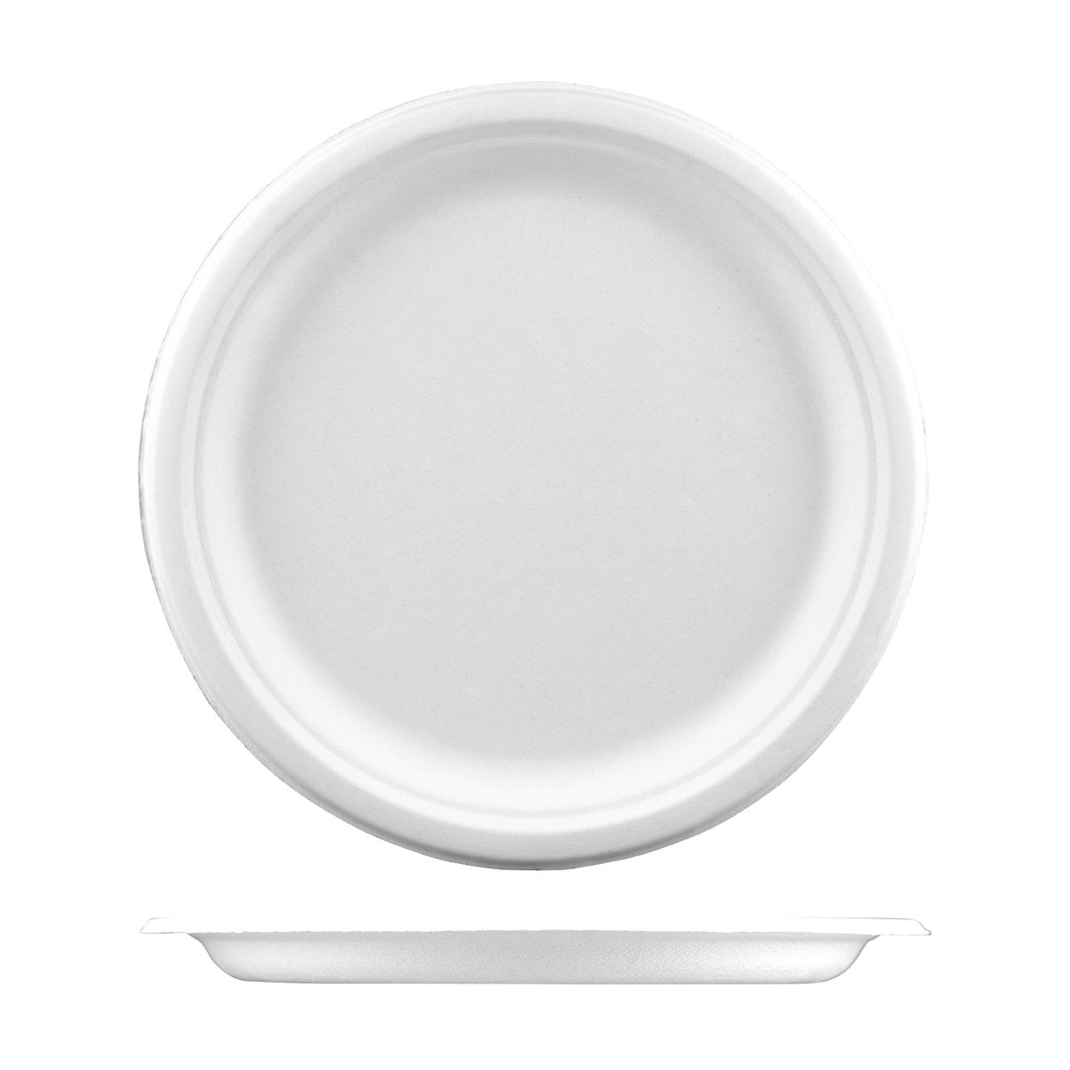 YP10 PacTrading Sugarcane Round Plate 254mm / 10" Leisure Coast Hospitality Environmentally Friendly Disposable Takeaway Food Packaging