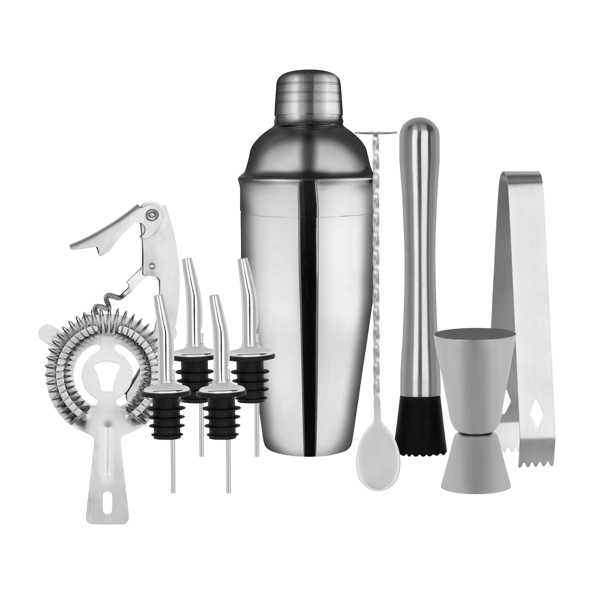 Z9022 Tomkin Cocktail Set 11pc Stainless Steel In Bartender Bag Leisure Coast Hospitality & Packaging