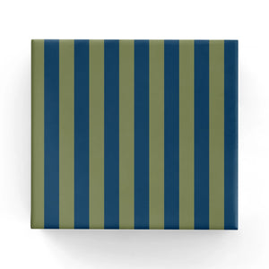Two Colour Stripe on Matte Earth Green/Navy