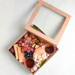 Premium Catering Grazing Boxes Kraft Square Eco-Friendly | Leisure Coast Hospitality and Packaging