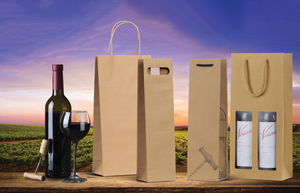 Paper Wine Bags - various handle styles