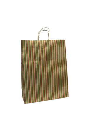 Gift Bag Extra Heavy Duty - Xmas Stripes