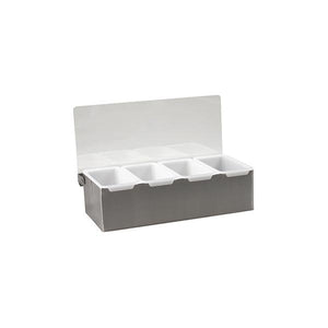 Condiment Dispenser Stainless Steel 4 Compartment 305x150x90mm