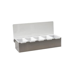 Condiment Dispenser Stainless Steel 5 Compartment 385x150x90mm