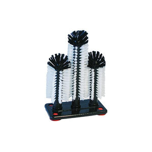Triple Glass Washing Brush Tall Centre with Suction Cups 185x95mm
