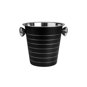 Wine Bucket Black Ribbed 225x210mm