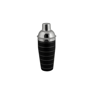 Cocktail Shaker Black Ribbed 3 Piece 750ml