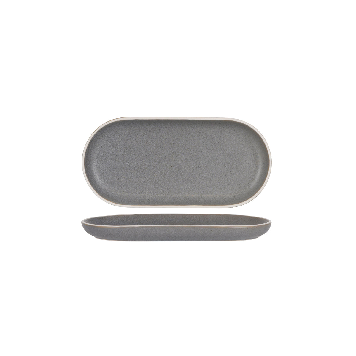 908022 Tablekraft Urban Grey Oval Plate 300x140x28mm Leisure Coast Hospitality And Packaging
