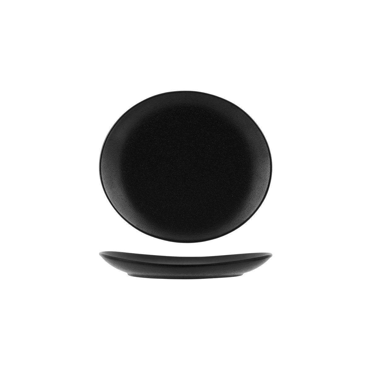 909536 Black Oval Coupe Plate 260x230x25mm Leisure Coast Hospitality And Packaging