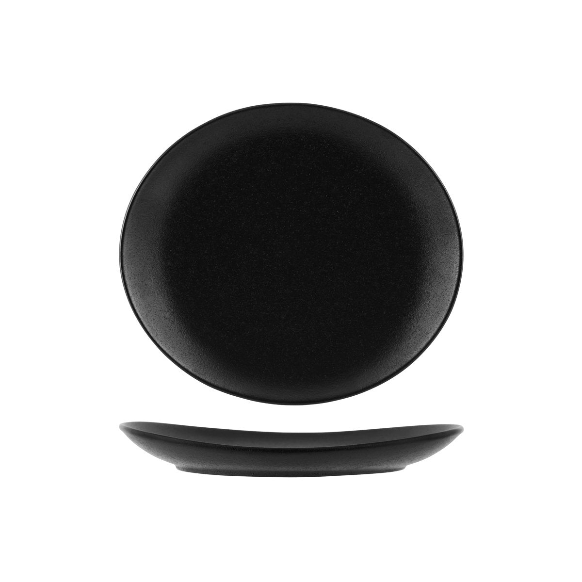909540 Black Oval Coupe Plate 300x265x35mm Leisure Coast Hospitality And Packaging