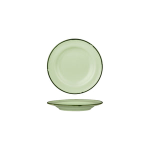 94106-GG Luzerne TinTin Green / Green Round Plate Wide Rim 170mm Leisure Coast Hospitality & Packaging