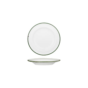 94106-WG Luzerne TinTin White / Green Round Plate Wide Rim 170mm Leisure Coast Hospitality & Packaging
