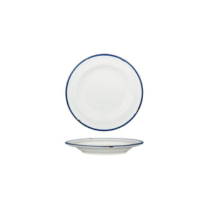 94106-WN Luzerne TinTin White / Navy Round Plate Wide Rim 170mm Leisure Coast Hospitality & Packaging