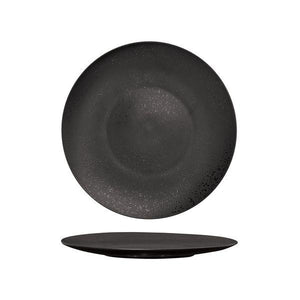 Luzerne Lava Black Round Flat Coupe Plate