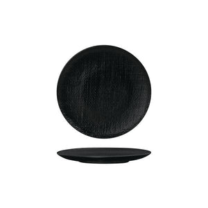 94507-BK Luzerne Linen Black Round Flat Coupe Plate 180mm Leisure Coast Hospitality & Packaging