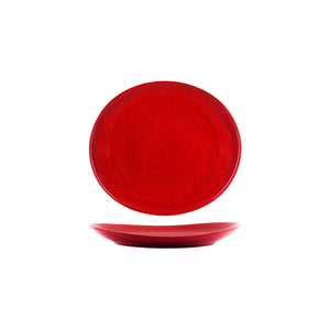 98220 Reactive Red Oval Plate 210x190x26mm Leisure Coast Hospitality And Packaging