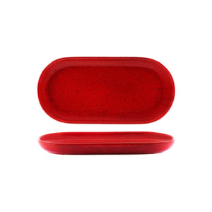 98230 Reactive Red Oval Couple Plate 300x150x28mm Leisure Coast Hospitality And Packaging