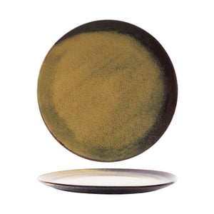 98840 Reactive Brown Round Platter 335x24mm Leisure Coast Hospitality And Packaging