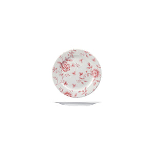 9971317 Churchill Vintage Prints Rose Chintz Round Plate Cranberry 170mm Leisure Coast Hospitality & Packaging