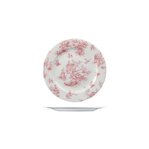 9971521 Churchill Vintage Prints Toile Round Plate Cranberry 215mm Leisure Coast Hospitality & Packaging
