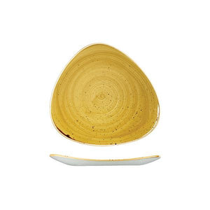 9975323-M Stonecast Mustard Seed Yellow Triangular Plate 229x229mm Leisure Coast Hospitality & Packaging