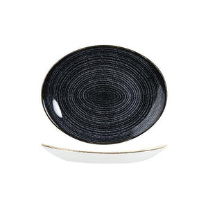 9976227-C Studio Prints Homespun Charcoal Black Oval Coupe Plate 270x229mm Leisure Coast Hospitality & Packaging