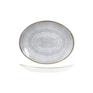 9976227-G Studio Prints Homespun Stone Grey Oval Coupe Plate 270x229mm Leisure Coast Hospitality & Packaging