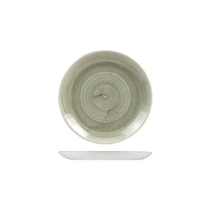 9975116-G Stonecast Patina Burnished Green Round Coupe Plate 165mm Leisure Coast Hospitality & Packaging