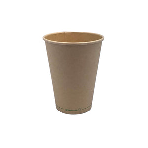 Aqueous Coated Bamboo Single Wall Cup 12oz 90mm & Lids (sold separately)