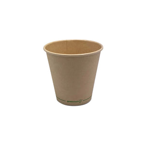 Aqueous Coated Bamboo Single Wall Cup 8oz 90mm & Lids (sold separately)