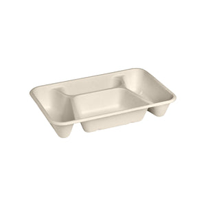 B-LB-4C-N BioCane 4 Compartment Takeaway Container & Lid Natural Base 270x170x48mm / 1000ml Leisure Coast Hospitality & Packaging Supplies