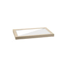 BB-CBWL-L Budget BioBoard Catering Tray Large Lid with PLA Window 558x252x30mm Leisure Coast Hospitality & Packaging Supplies