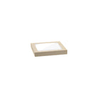 BB-CBWL-S Budget BioBoard Catering Tray Small Lid with PLA Window 225x225x30mm Leisure Coast Hospitality & Packaging Supplies