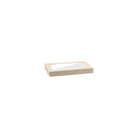 BB-CBWL-XS Budget BioBoard Catering Tray Extra Small Lid with PLA Window 258x155x30mm Leisure Coast Hospitality & Packaging Supplies