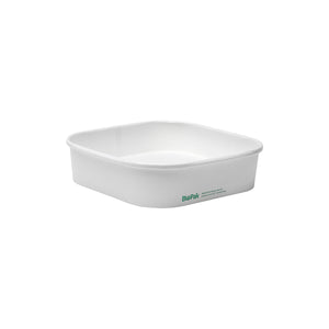 BB-SLB-750-W BioBoard Square Takeaway Container White 750ml Leisure Coast Hospitality & Packaging Supplies