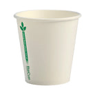 BC-6-GL BioCup Single Wall White Green Line White With Green Line 6oz Leisure Coast Hospitality & Packaging Supplies