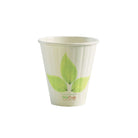BC-8DW(90) BioCup Double Wall Leaf White With Green Leaf 8oz / 90mm Leisure Coast Hospitality & Packaging Supplies