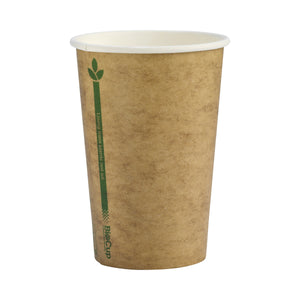 BCK-10-GL BioCup Single Wall Kraft Green Line Kraft With Green Line 10oz Leisure Coast Hospitality & Packaging Supplies