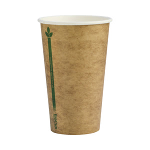 BCK-12(80)-GL BioCup Single Wall Kraft Green Line Kraft With Green Line 12oz /80mm Leisure Coast Hospitality & Packaging Supplies