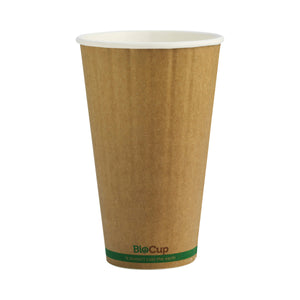 BCK-16DW-GS BioCup Double Wall Kraft Green Stripe Kraft With Green stripe 16oz Leisure Coast Hospitality & Packaging Supplies