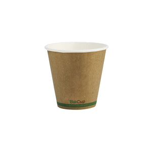 BCK-8DW-GS(90) BioCup Double Wall Kraft Green Stripe Kraft With Green stripe 8oz / 90mm Leisure Coast Hospitality & Packaging Supplies