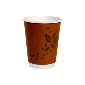 Coffee Cup Kraft Double Wall 12oz & Lids